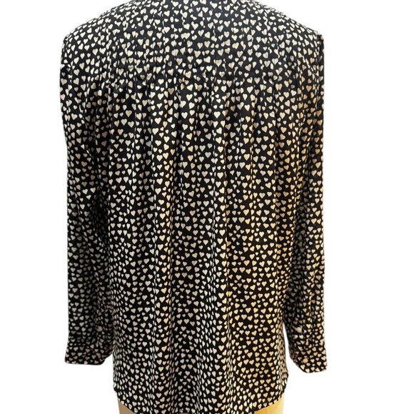 J.Crew Mercantile Black & White Hearts Print Blouse – Size 6 - Picture 5 of 5